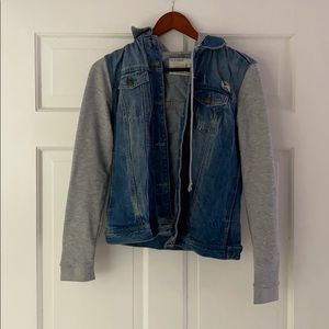 Hooded Sweatshirt Jean Jacket